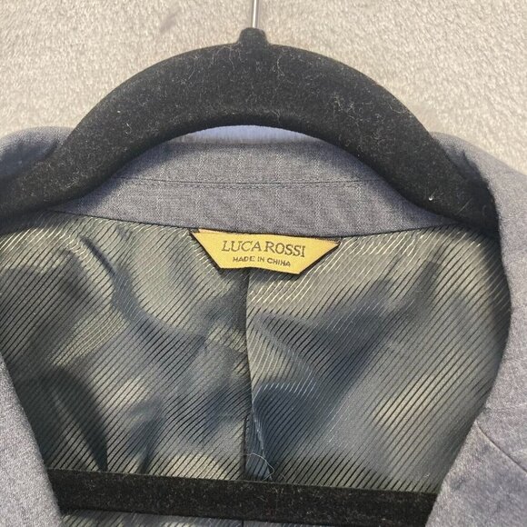 NEW Luca Rossi Italia Super 150's Blazer Suit Jacket Mens 46L Gray 3-button NWT - Picture 7 of 15
